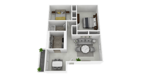 Two bedroom, 1 bathroom, 838 Sq. Ft. at Olde Towne Apartments in Middletown, OH